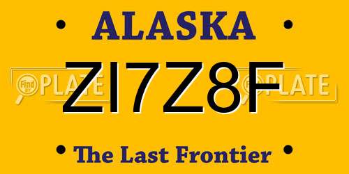 ZI7Z8F Alaska License Plate