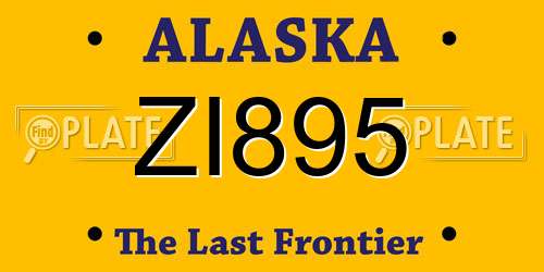 ZI895 Alaska License Plate