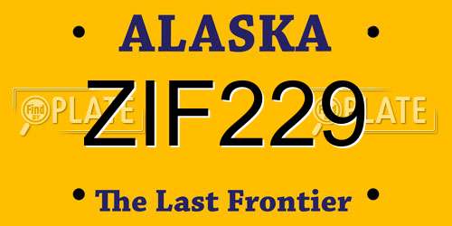 ZIF229 Alaska License Plate