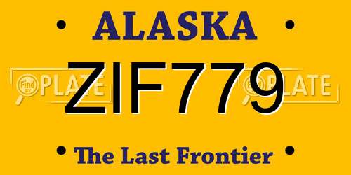ZIF779 Alaska License Plate