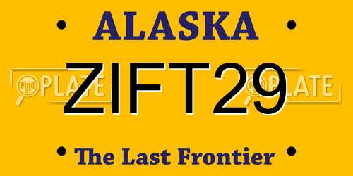 ZIFT29 Alaska License Plate