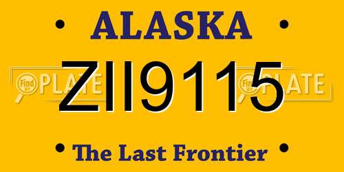 ZII9115 Alaska License Plate