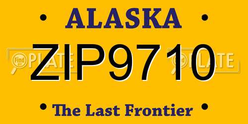 ZIP9710 Alaska License Plate