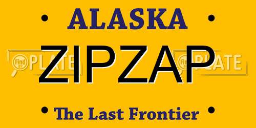 ZIPZAP Alaska License Plate