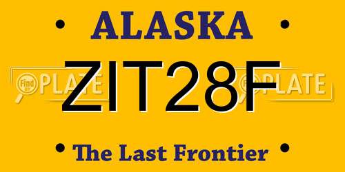 ZIT28F Alaska License Plate