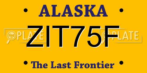 ZIT75F Alaska License Plate