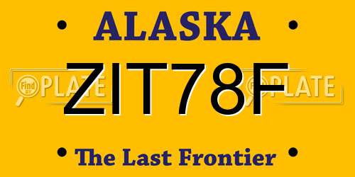 ZIT78F Alaska License Plate