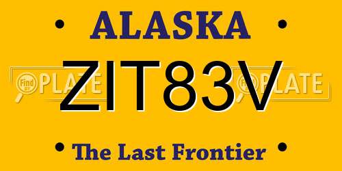 ZIT83V Alaska License Plate