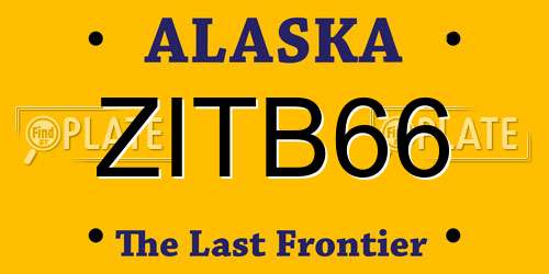 ZITB66 Alaska License Plate