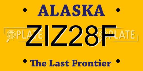 ZIZ28F Alaska License Plate