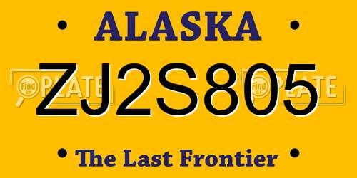 ZJ2S805 Alaska License Plate
