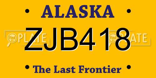 ZJB418 Alaska License Plate