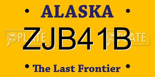 ZJB41B Alaska License Plate