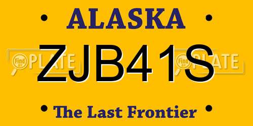 ZJB41S Alaska License Plate