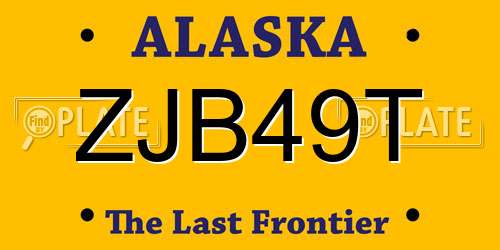 ZJB49T Alaska License Plate
