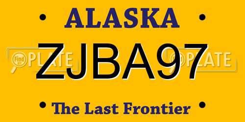 ZJBA97 Alaska License Plate