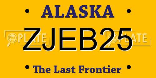 ZJEB25 Alaska License Plate