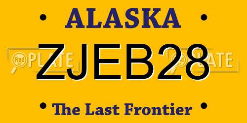 ZJEB28 Alaska License Plate