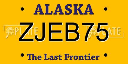 ZJEB75 Alaska License Plate