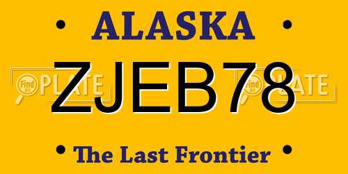 ZJEB78 Alaska License Plate