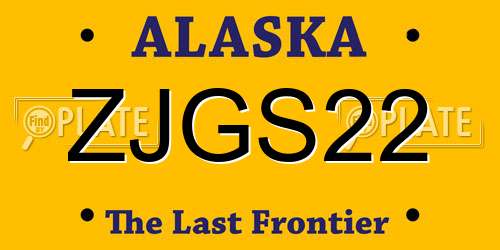 ZJGS22 Alaska License Plate