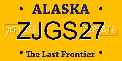 ZJGS27 Alaska License Plate