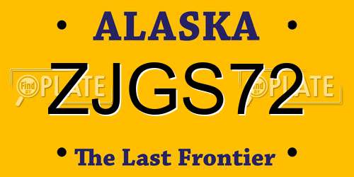 ZJGS72 Alaska License Plate
