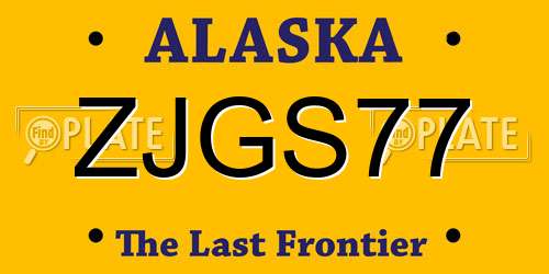 ZJGS77 Alaska License Plate