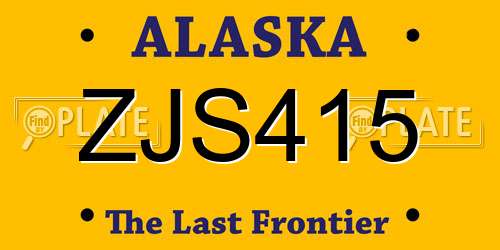 ZJS415 Alaska License Plate