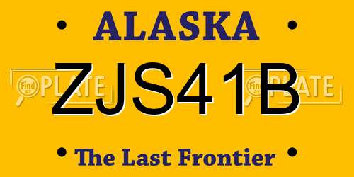 ZJS41B Alaska License Plate