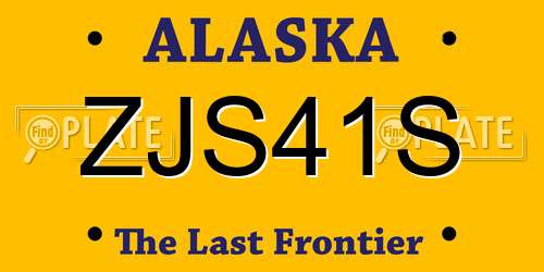 ZJS41S Alaska License Plate