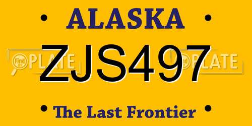ZJS497 Alaska License Plate
