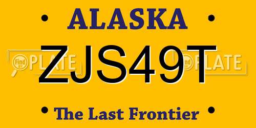 ZJS49T Alaska License Plate