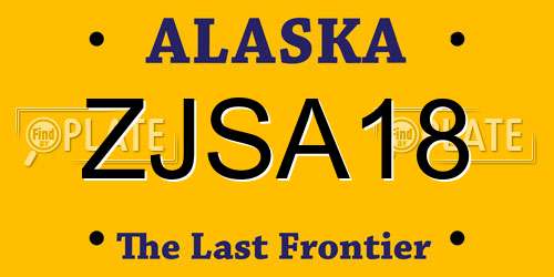 ZJSA18 Alaska License Plate