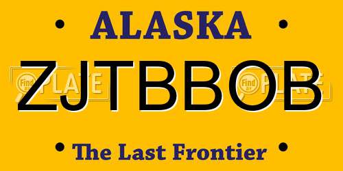 ZJTBBOB Alaska License Plate