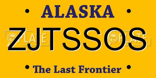 ZJTSSOS Alaska License Plate