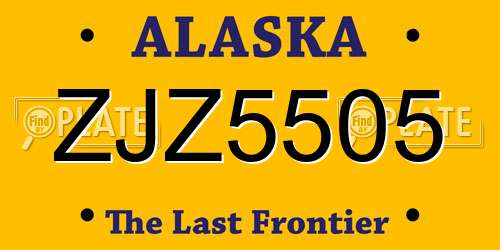 ZJZ5505 Alaska License Plate