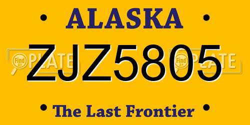 ZJZ5805 Alaska License Plate