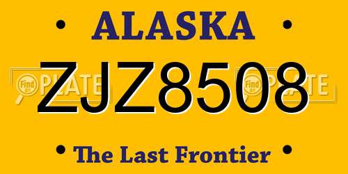 ZJZ8508 Alaska License Plate