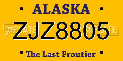 ZJZ8805 Alaska License Plate