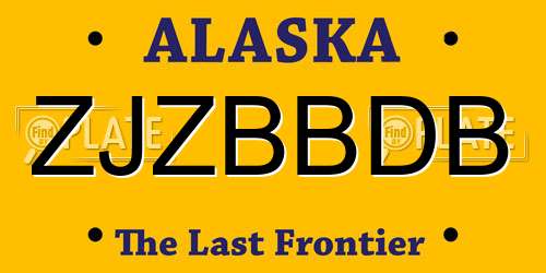 ZJZBBDB Alaska License Plate