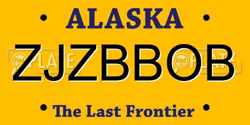ZJZBBOB Alaska License Plate