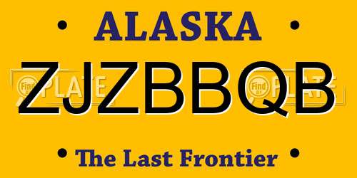 ZJZBBQB Alaska License Plate