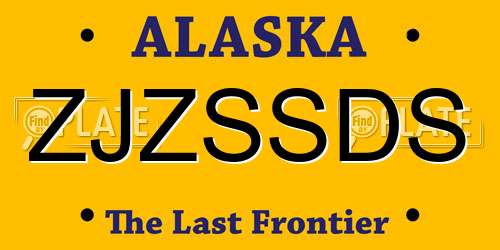 ZJZSSDS Alaska License Plate