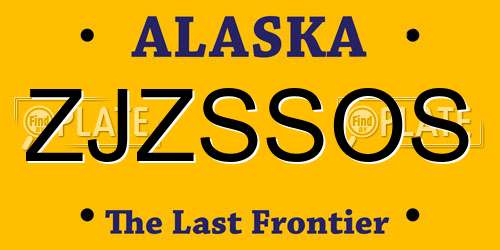ZJZSSOS Alaska License Plate