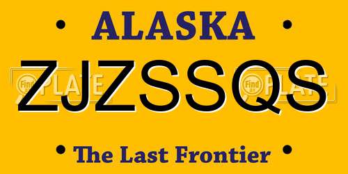 ZJZSSQS Alaska License Plate