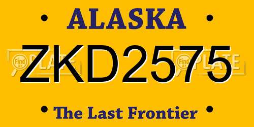 ZKD2575 Alaska License Plate
