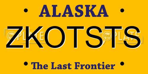 ZKOTSTS Alaska License Plate