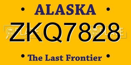 ZKQ7828 Alaska License Plate