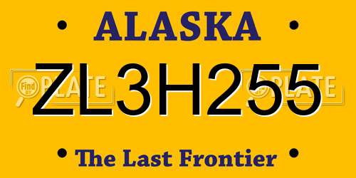 ZL3H255 Alaska License Plate